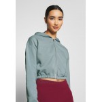 Nly by Nelly CROPPED ZIP HOODIE Zipup sweatshirt gray/bluegrey