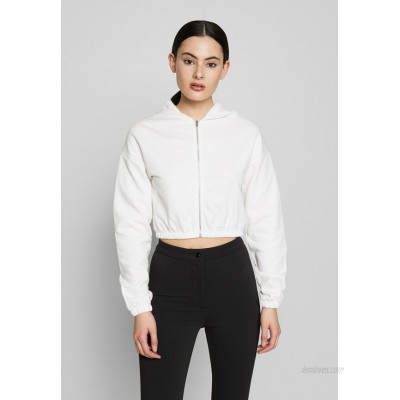 Nly by Nelly CROPPED ZIP HOODIE Zipup sweatshirt white 