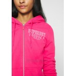 Superdry TRACK FIELD ZIPHOOD Zipup sweatshirt fuschia/pink
