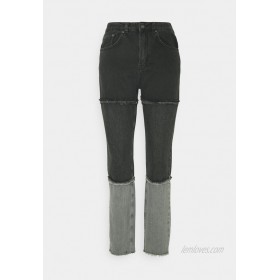The Ragged Priest PANEL MOM FRAY SEAMS Straight leg jeans charcoal/grey/grey 