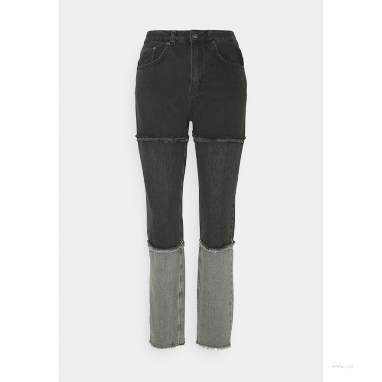 The Ragged Priest PANEL MOM FRAY SEAMS Straight leg jeans charcoal/grey/grey