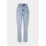 Missguided Petite SLIM STRIAGHT SLASH RIP Relaxed fit jeans blue