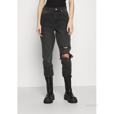 Topshop WASHED BLACK SEOUL RIP MOM Relaxed fit jeans washed black/black 