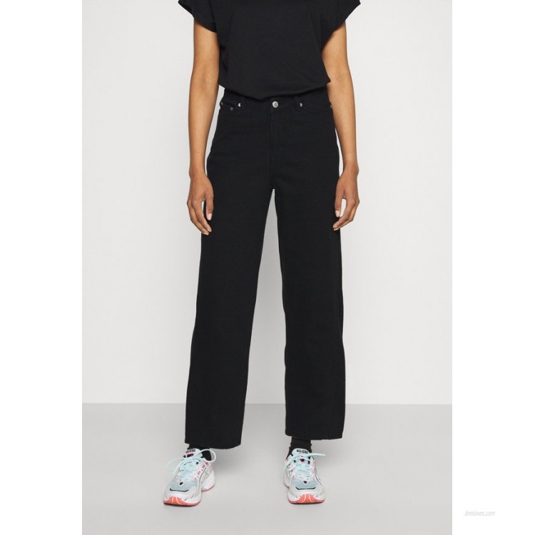 Weekday LARA WAIST TROUSERS Relaxed fit jeans black