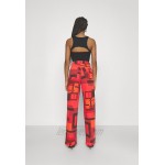 Jaded London PRINTED SLOUCHY FIT SMOKE PRINT Flared Jeans red