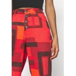 Jaded London PRINTED SLOUCHY FIT SMOKE PRINT Flared Jeans red