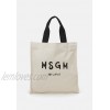 MSGM SHOPPING PAINT BRUSHED LOGO Tote bag beige/offwhite 