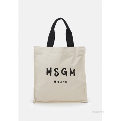 MSGM SHOPPING PAINT BRUSHED LOGO Tote bag beige/offwhite 