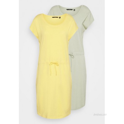 Vero Moda Tall VMAPRIL SHORT DRESS 2 PACK Jersey dress desert sage/cornsilk/light green 