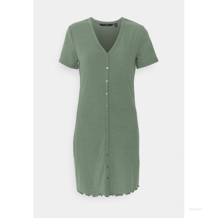 Vero Moda VMARIA SHORT BUTTON DRESS Jersey dress laurel wreath/light green