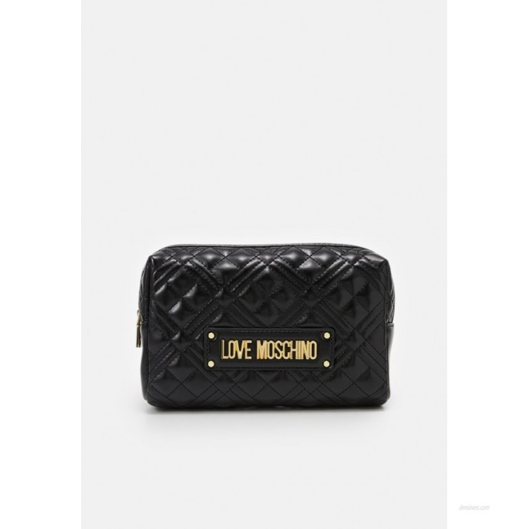 Love Moschino NEW SHINY QUILTED Wash bag black