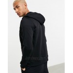 Bershka zip through hoodie in black