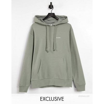 COLLUSION hoodie with logo print in grey  
