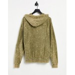 COLLUSION Unisex oversized hoodie in khaki stone wash co-ord