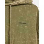COLLUSION Unisex oversized hoodie in khaki stone wash co-ord