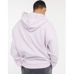 Crooked Tongues hoodie in pastel purple with tonal logo print