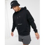 Dark Future oversized hoodie with back planel graphic logo print in black