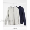  DESIGN organic hoodie 2 pack in navy / light grey  