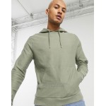 DESIGN organic hoodie in green reverse loopback