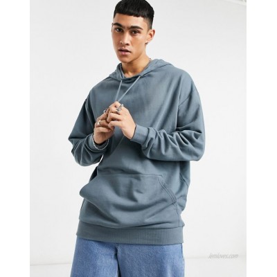  DESIGN oversized longer length hoodie in grey  