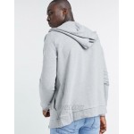 DESIGN Tall organic zip up hoodie in grey marl