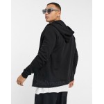 DESIGN zip up hoodie in black