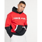 Nike Air hoodie in red and black