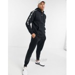 Nike Repeat Pack all over logo print taping hoodie in black