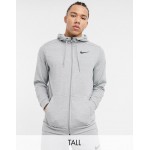 Nike Training Tall Dry zip thru hoodie in grey