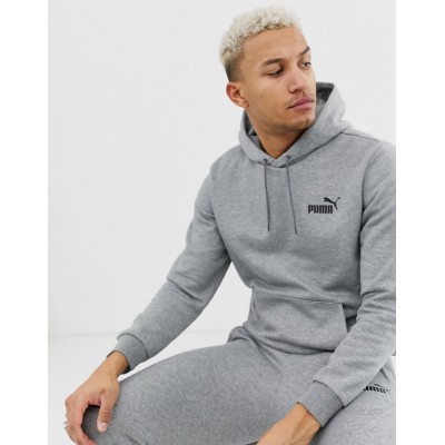 Puma Essentials hoodie with small logo in grey  