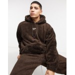 Reebok Classics Toast co-ord hoodie in brown borg fleece exclusive to