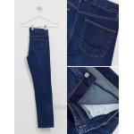 DESIGN skinny jeans in flat dark blue