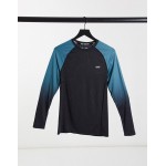 4505 muscle training long sleeve t-shirt with contrast ombre raglan