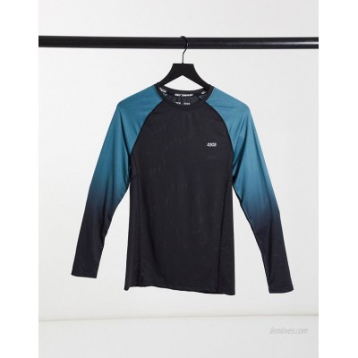  4505 muscle training long sleeve t-shirt with contrast ombre raglan  