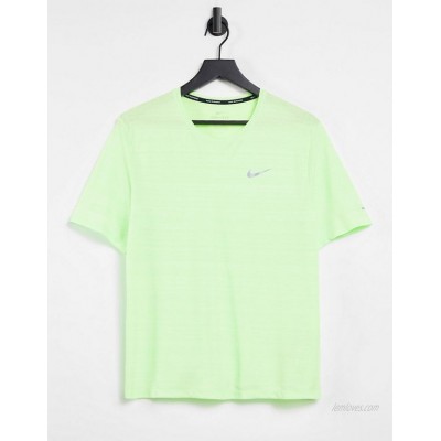 Nike Running Miler t-shirt in neon green  