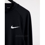Nike Training Plus mock long sleeve tight top in black