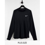 Nike Training Plus mock long sleeve tight top in black