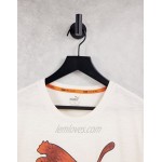 Puma Training logo t-shirt in cream and orange