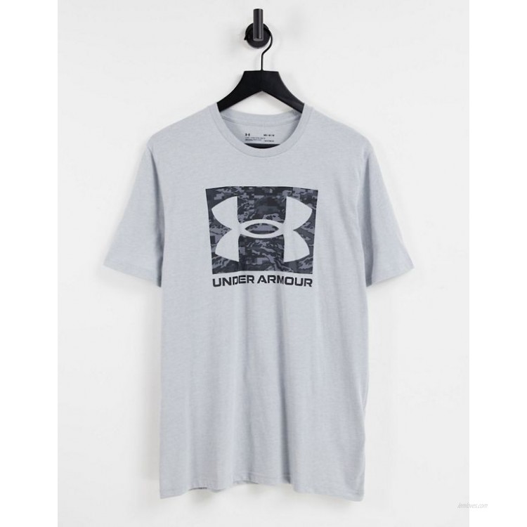 Under Armour Training Boxed camo logo t-shirt in grey
