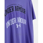 Under Armour Training Collegiate multi logo t-shirt in blue