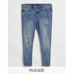 River Island Big & Tall spray on jeans in blue