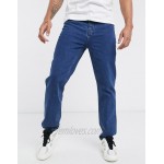 DESIGN dad jeans in flat dark wash blue
