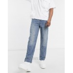 Jaded London skate jeans with pulled texture in blue