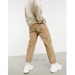 DESIGN relaxed tapered corduroy jeans in light brown