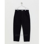 DESIGN relaxed tapered jeans in black