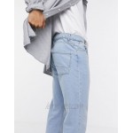 DESIGN relaxed tapered jeans in dusty blue