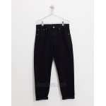 DESIGN stretch tapered jeans in black