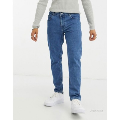  DESIGN stretch tapered jeans in retro mid wash blue  
