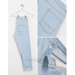 DESIGN tapered jeans in light wash