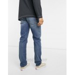 Edwin ED55 regular tapered fit jeans in washed blue denim
